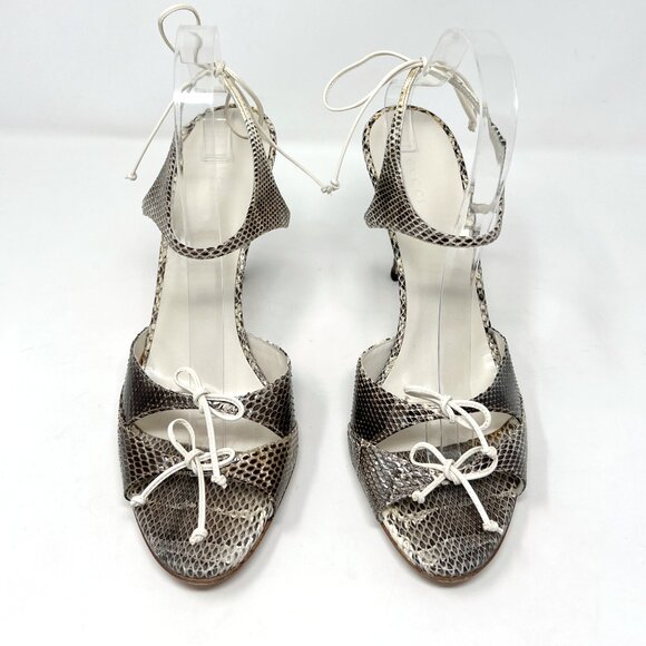 Gucci Snakeskin Bow Sandals 11B (Vintage) High Heel Open Toe - Picture 2 of 10